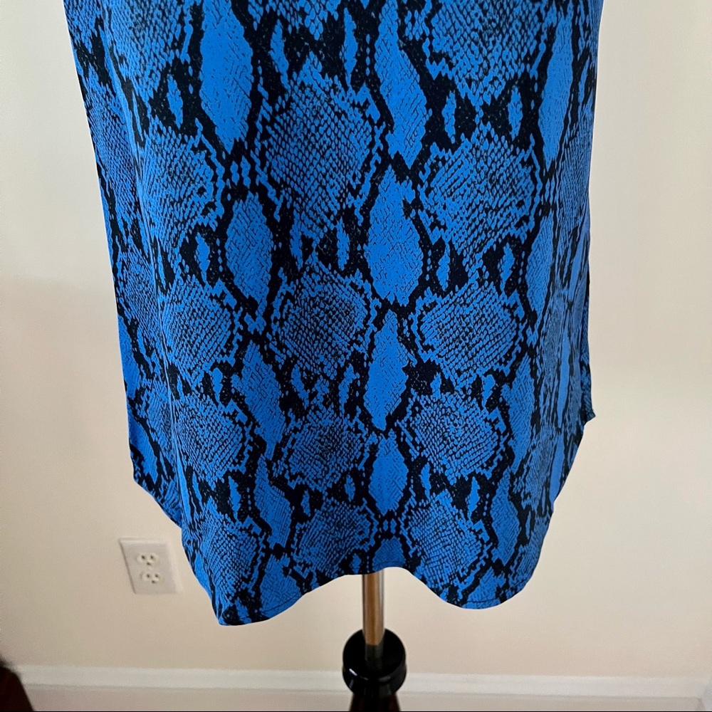A.L.C. Blue Anise Snakeskin-print Python Tank Top Size: 4 - Picture 5 of 11